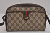 Authentic GUCCI Web Sherry Line Shoulder Bag GG PVC Leather Brown Junk 5453J