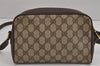 Authentic GUCCI Web Sherry Line Shoulder Bag GG PVC Leather Brown Junk 5453J