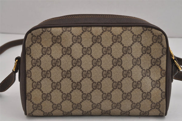 Authentic GUCCI Web Sherry Line Shoulder Bag GG PVC Leather Brown Junk 5453J