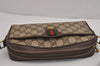 Authentic GUCCI Web Sherry Line Shoulder Bag GG PVC Leather Brown Junk 5453J