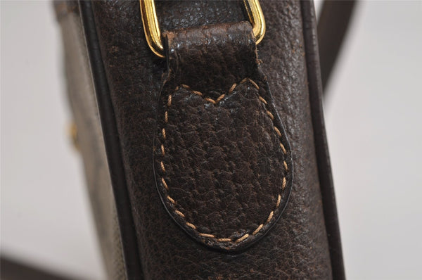 Authentic GUCCI Web Sherry Line Shoulder Bag GG PVC Leather Brown Junk 5453J