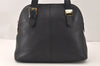 Authentic Burberrys Vintage Leather Hand Bag Black 5453K