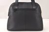 Authentic Burberrys Vintage Leather Hand Bag Black 5453K