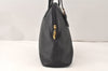 Authentic Burberrys Vintage Leather Hand Bag Black 5453K