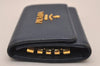 Authentic PRADA SAFFIANO METAL Leather 4 Hooks Key Case 1PG004 Navy Box 5457J