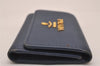 Authentic PRADA SAFFIANO METAL Leather 4 Hooks Key Case 1PG004 Navy Box 5457J