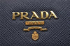 Authentic PRADA SAFFIANO METAL Leather 4 Hooks Key Case 1PG004 Navy Box 5457J