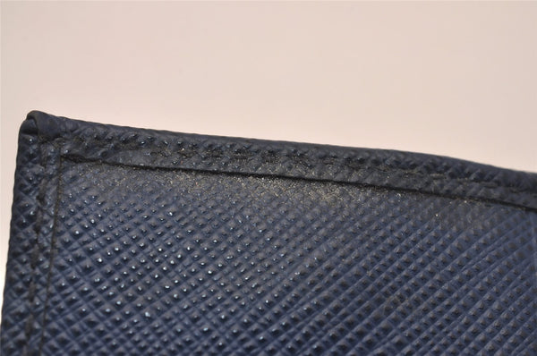 Authentic PRADA SAFFIANO METAL Leather 4 Hooks Key Case 1PG004 Navy Box 5457J