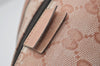 Authentic GUCCI GG Crystal Abbey Shoulder Tote Bag PVC Leather 130736 Pink 5458I
