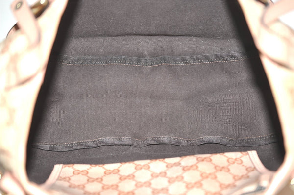 Authentic GUCCI GG Crystal Abbey Shoulder Tote Bag PVC Leather 130736 Pink 5458I