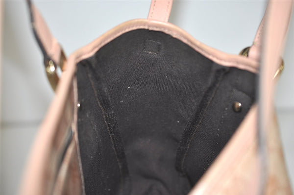 Authentic GUCCI GG Crystal Abbey Shoulder Tote Bag PVC Leather 130736 Pink 5458I