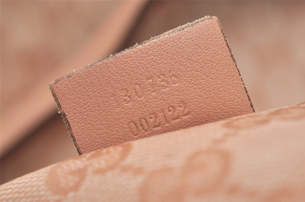 Authentic GUCCI GG Crystal Abbey Shoulder Tote Bag PVC Leather 130736 Pink 5458I