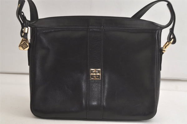 Authentic GIVENCHY Vintage Leather Shoulder Cross Body Bag Purse Black 5458K