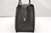 Authentic CELINE Macadam Blason Pattern Hand Tote Bag PVC Leather Black 5459K
