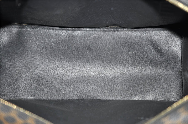 Authentic CELINE Macadam Blason Pattern Hand Tote Bag PVC Leather Black 5459K