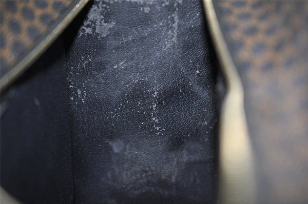 Authentic CELINE Macadam Blason Pattern Hand Tote Bag PVC Leather Black 5459K