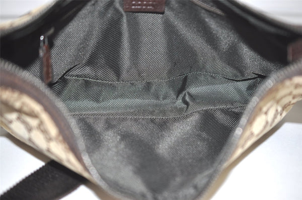 Authentic GUCCI Shoulder Cross Body Bag GG Canvas Leather 35098 Brown 5460I