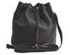 Authentic Christian Dior Shoulder Drawstring Bag Purse Leather Black Junk 5460K