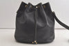 Authentic Christian Dior Shoulder Drawstring Bag Purse Leather Black Junk 5460K