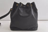 Authentic Christian Dior Shoulder Drawstring Bag Purse Leather Black Junk 5460K
