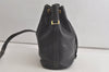 Authentic Christian Dior Shoulder Drawstring Bag Purse Leather Black Junk 5460K