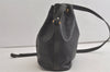 Authentic Christian Dior Shoulder Drawstring Bag Purse Leather Black Junk 5460K