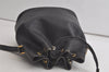 Authentic Christian Dior Shoulder Drawstring Bag Purse Leather Black Junk 5460K