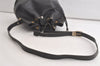 Authentic Christian Dior Shoulder Drawstring Bag Purse Leather Black Junk 5460K