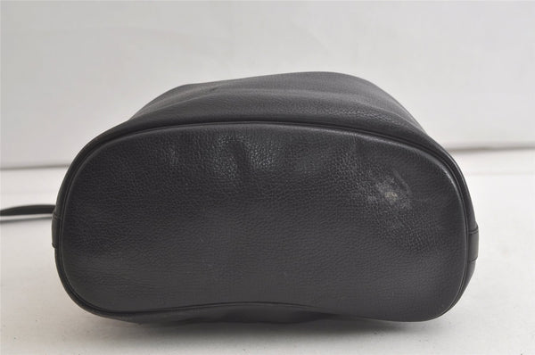 Authentic Christian Dior Shoulder Drawstring Bag Purse Leather Black Junk 5460K