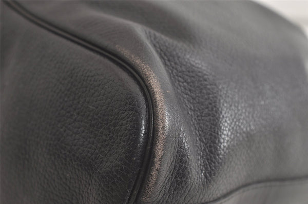 Authentic Christian Dior Shoulder Drawstring Bag Purse Leather Black Junk 5460K