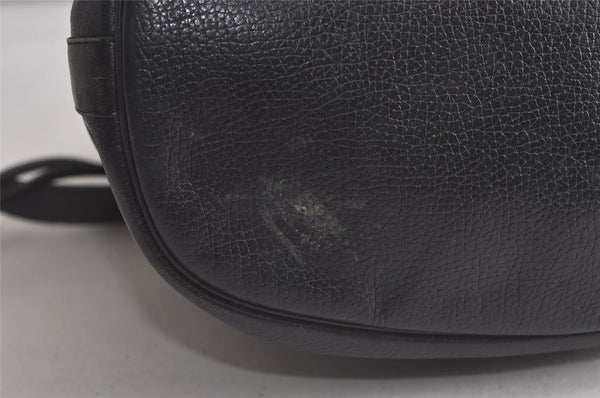 Authentic Christian Dior Shoulder Drawstring Bag Purse Leather Black Junk 5460K