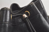 Authentic Christian Dior Shoulder Drawstring Bag Purse Leather Black Junk 5460K