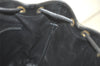 Authentic Christian Dior Shoulder Drawstring Bag Purse Leather Black Junk 5460K