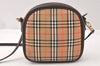 Authentic Burberrys Nova Check Shoulder Cross Bag Canvas Leather Beige 5461K