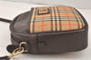 Authentic Burberrys Nova Check Shoulder Cross Bag Canvas Leather Beige 5461K