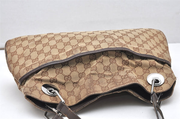 Authentic GUCCI Eclipse Shoulder Tote Bag GG Canvas Leather 121023 Brown 5462K