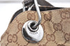 Authentic GUCCI Eclipse Shoulder Tote Bag GG Canvas Leather 121023 Brown 5462K