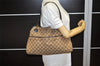 Authentic GUCCI Eclipse Shoulder Tote Bag GG Canvas Leather 121023 Brown 5462K