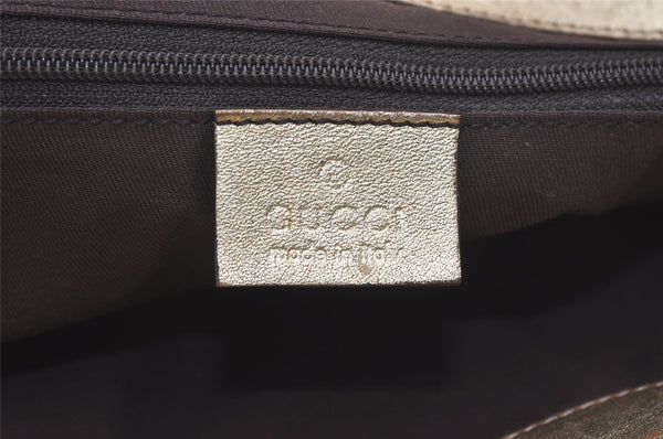 Authentic GUCCI Vintage Abbey Hand Tote Bag GG Canvas Leather 189931 Beige 5463I