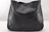 Authentic GUCCI Vintage Bamboo 2Way Shoulder Hand Bag Leather Black 5464I