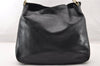 Authentic GUCCI Vintage Bamboo 2Way Shoulder Hand Bag Leather Black 5464I
