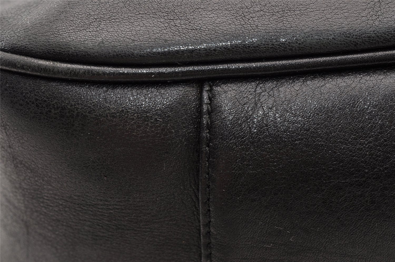 Authentic GUCCI Vintage Bamboo 2Way Shoulder Hand Bag Leather Black 5464I