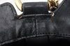 Authentic GUCCI Vintage Bamboo 2Way Shoulder Hand Bag Leather Black 5464I