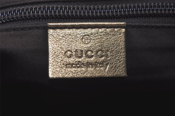 Authentic GUCCI GG Crystal Hand Tote Bag GG PVC Leather 131228 Gold 5465I