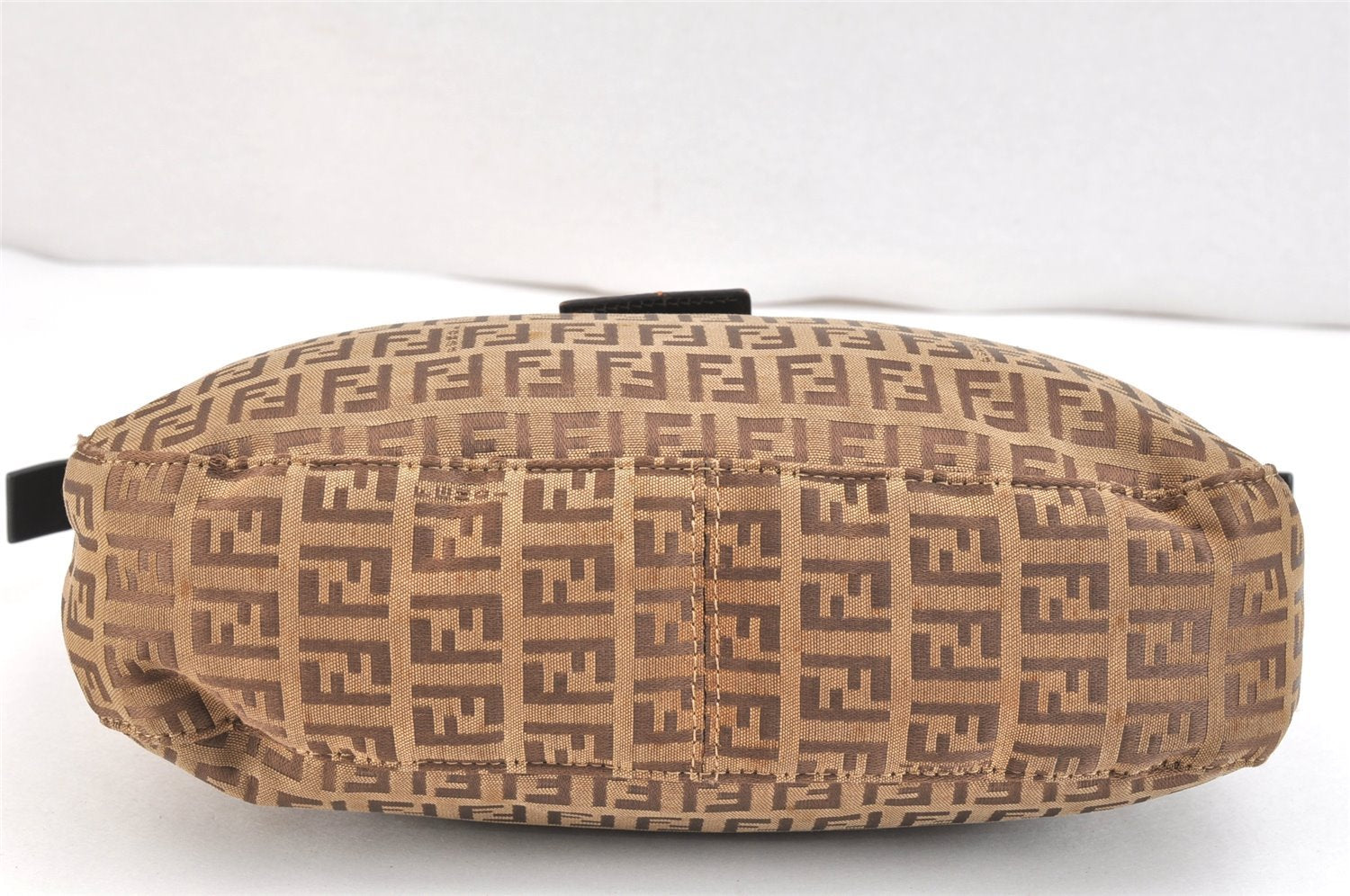 Authentic FENDI Zucchino Shoulder Hand Bag Purse Canvas Leather Brown 5465K