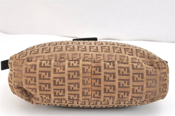 Authentic FENDI Zucchino Shoulder Hand Bag Purse Canvas Leather Brown 5465K