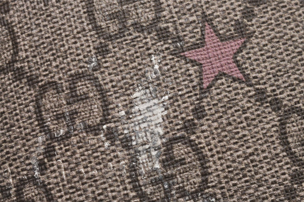 Authentic GUCCI GG Supreme Stars Shoulder Bag PVC Leather 201732 Brown 5466I