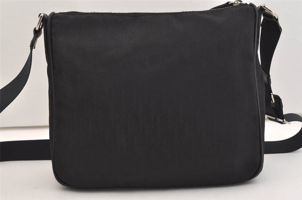 Authentic Christian Dior Trotter Lovely Shoulder Bag Nylon Leather Black 5466J