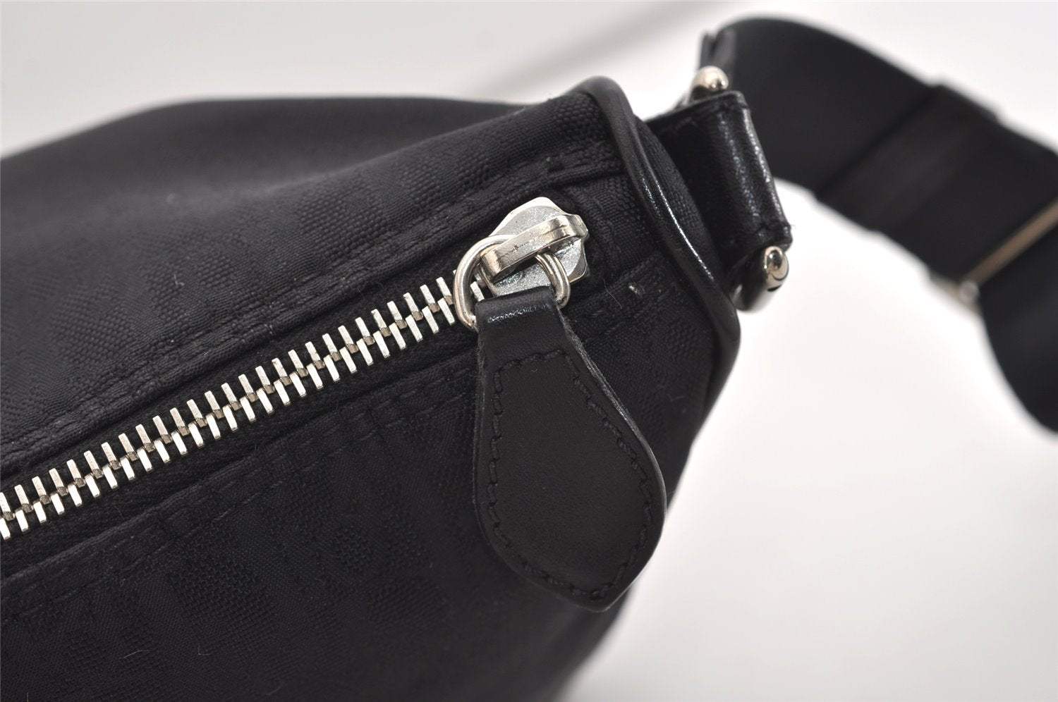 Authentic Christian Dior Trotter Lovely Shoulder Bag Nylon Leather Black 5466J