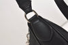 Authentic Christian Dior Trotter Lovely Shoulder Bag Nylon Leather Black 5466J